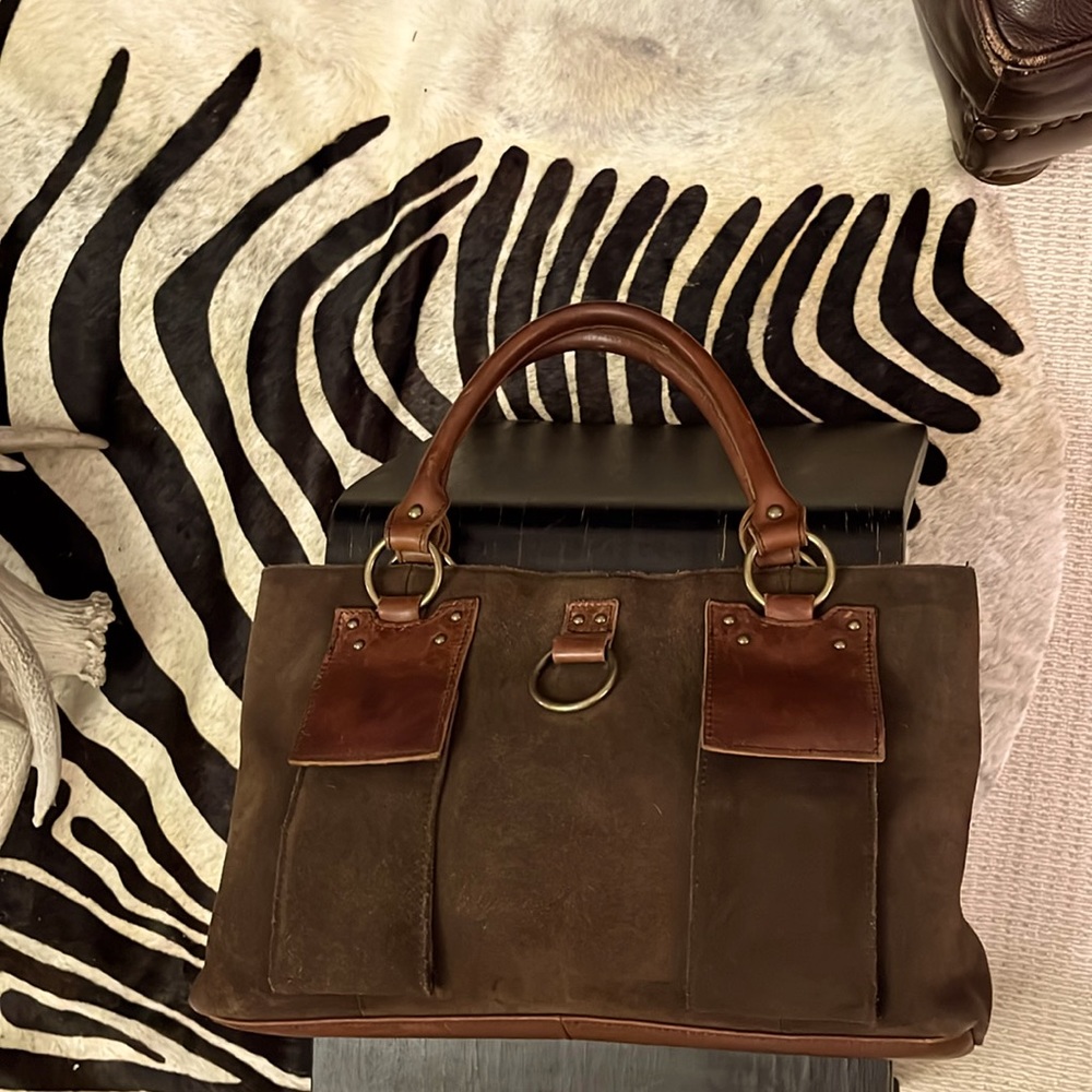 Sundance High Quality Brown leather suede handbag